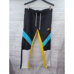 Nike Sweatpants Mens Colorblock Black Yellow Blue Sz XL Logo